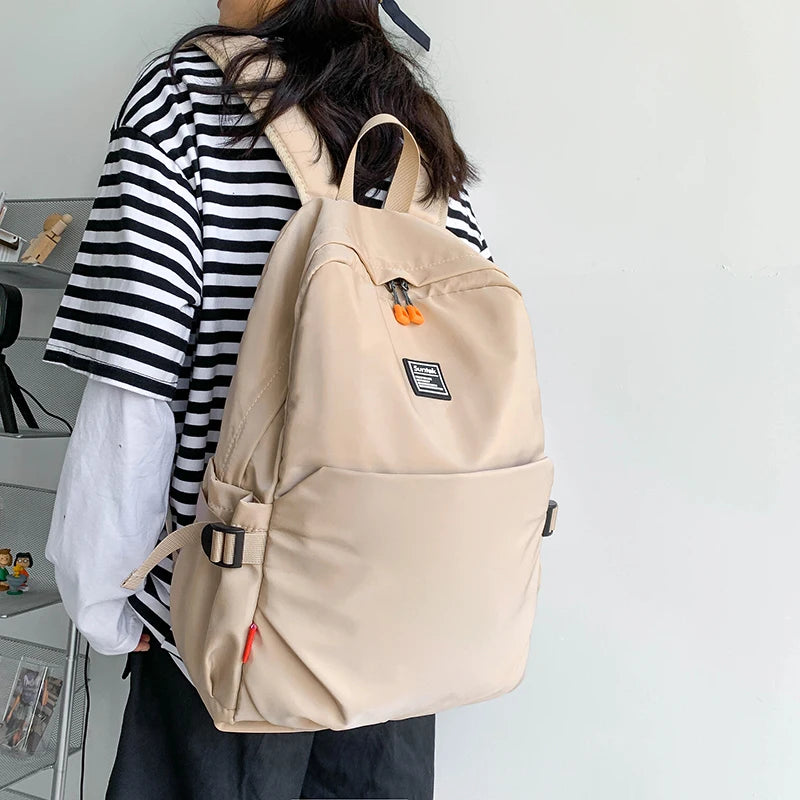 Large Capacity Beige Travel Backpack