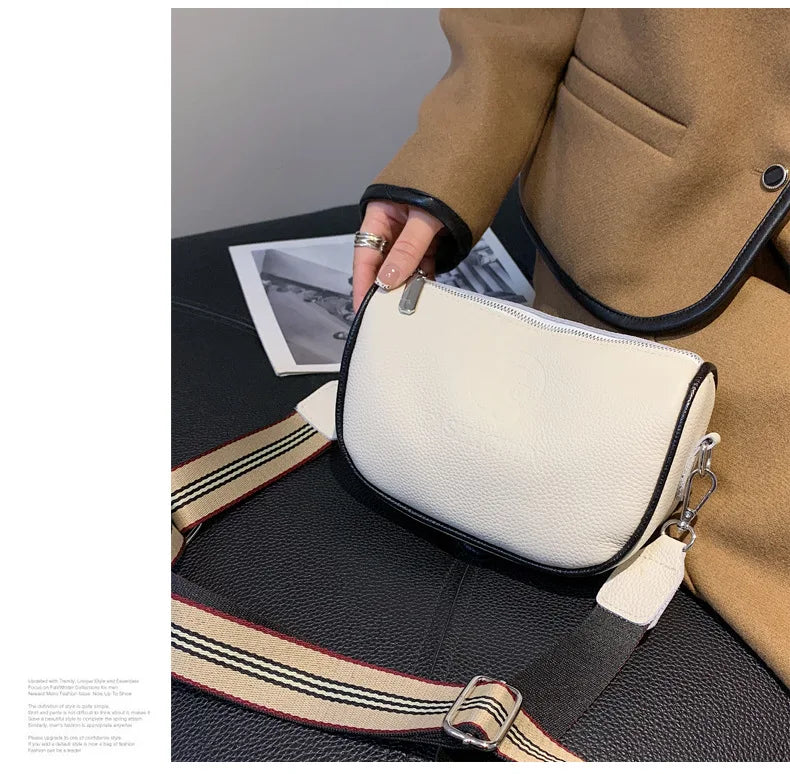 Women's Leather Saddle Crossbody Handbag Vintage Tote Shoulder Bag