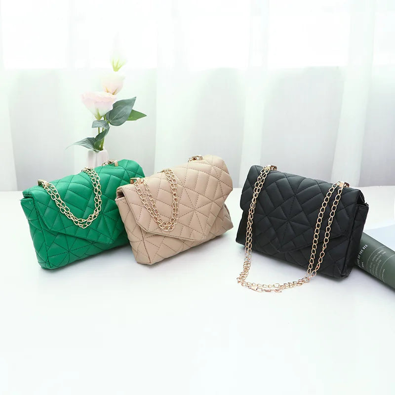 Small Square Bag Shoulder Bag Women Solid PU Leather Mini Zipper Handbags