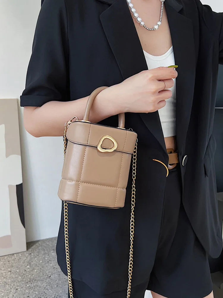 Mini Iphone Crossbody Bag Cylinder Pu Leather Women's Shoulder Bag Ha