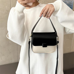 Patchwork PU Leather Shoulder Bags for Women Small Handbags and Purse