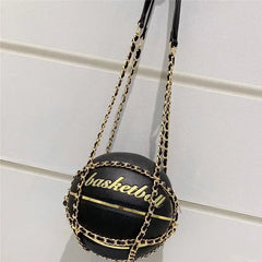 Round Female Basketball Style Bag Creative Hand Luggage Chain Diagonal Package