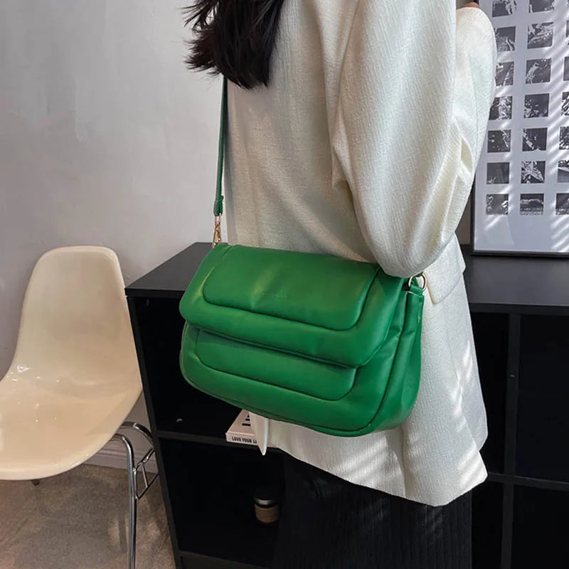 Soft Pu Leather Crossbody Bag for Women Solid Handbags