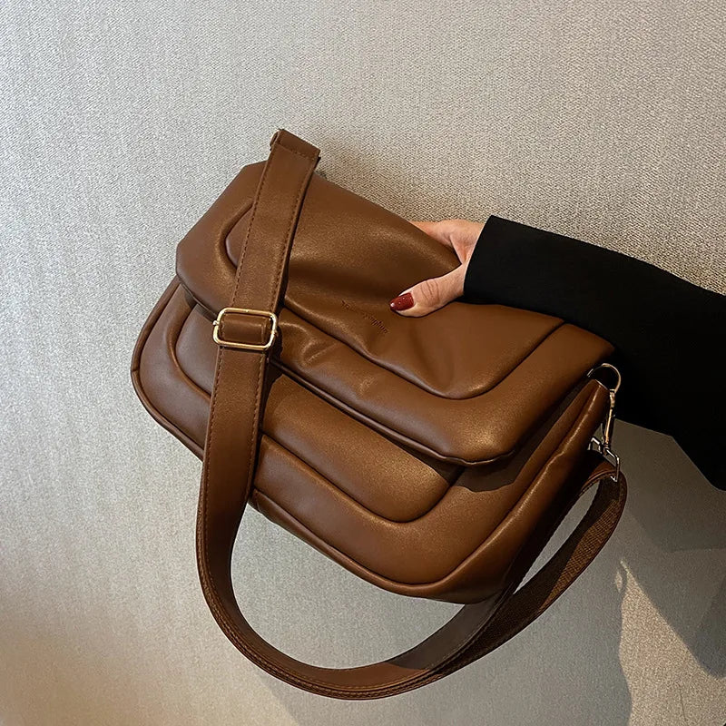 Soft Pu Leather Crossbody Bag for Women Solid Handbags