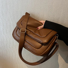 Soft Pu Leather Crossbody Bag for Women Solid Handbags