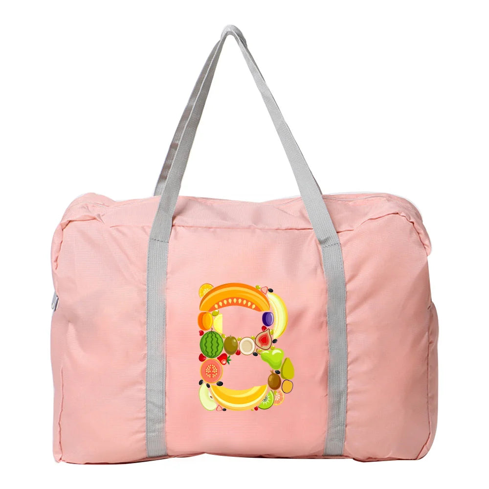 Water Proof Luggage Travel Bag Fruit Series Print Shoulder Pack Nylon Handbag