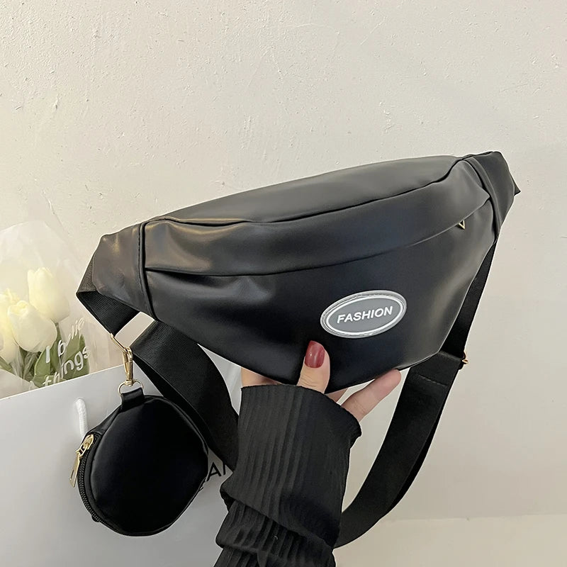 Women's Large Fanny Pack Waist Bag 2-in-1 Shoulder Messenger Hip Purse