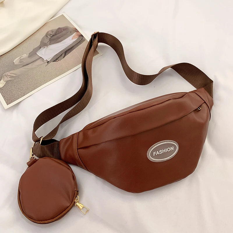 Women's Large Fanny Pack Waist Bag 2-in-1 Shoulder Messenger Hip Purse