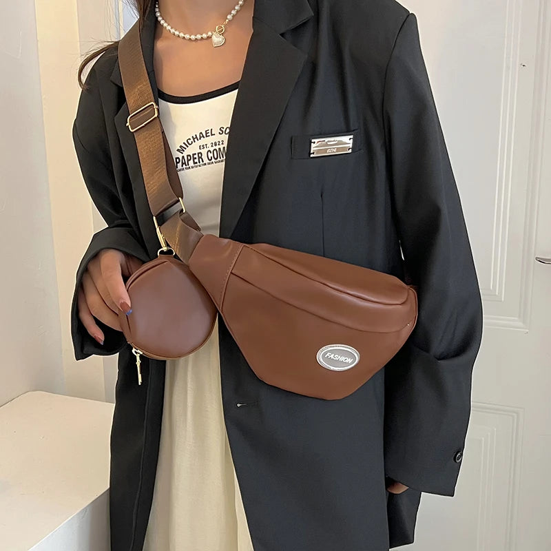Women's Large Fanny Pack Waist Bag 2-in-1 Shoulder Messenger Hip Purse
