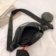 Women's Large Fanny Pack Waist Bag 2-in-1 Shoulder Messenger Hip Purse