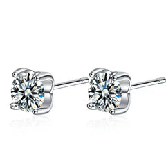 5mm Round Moissanite Diamond Earrings S925 Sterling Silver Bull Head Stud Earrin