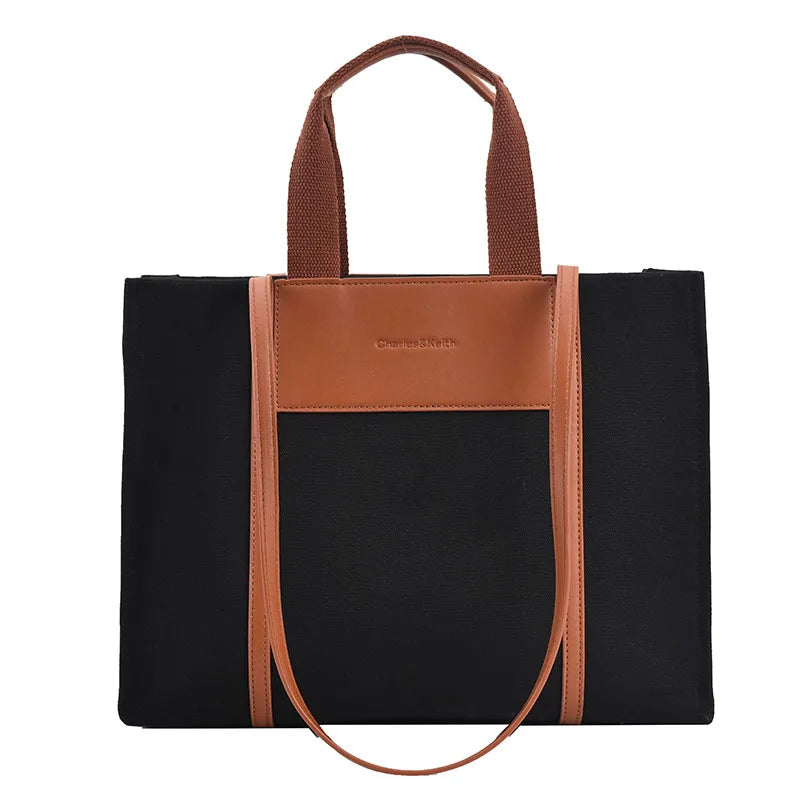 Canvas Tote Bag Shoulder Bag Women Handbag Large Capacity Travel Clutch
