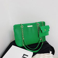 Pleated Women's Handbag Large Tote Shoulder Crossbody Bag