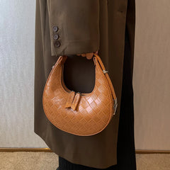 Vintage PU Leather Halfmoon Totes Hobos Shoulder Bags