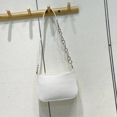 Women's PU Leather Shoulder Bag Solid Handbag Casual Underarm Tote