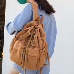 Vintage Canvas Backpack Laptop Girl Retro Travel Bag Women School Bag