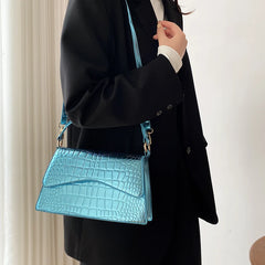 Pearlescent Leather Shoulder Bag Women Crossbody Messenger Purse