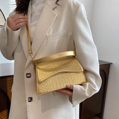 Pearlescent Leather Shoulder Bag Women Crossbody Messenger Purse