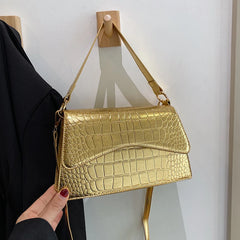 Pearlescent Leather Shoulder Bag Women Crossbody Messenger Purse