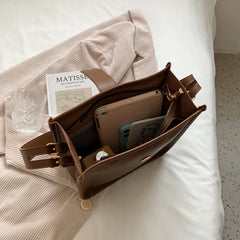 Soft Leather Crossbody Bag All Match Messenger Bag Solid Ladies Handbags