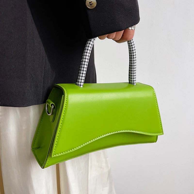 Solid PU Leather Satchels Handbag Purses Clutch Women Shoulder Crossbody Bags