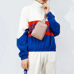 Pink Leather Small Chest Pouch Shoulder Bag