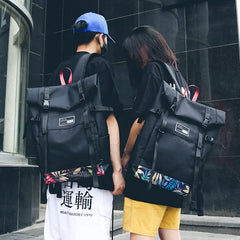 Fashionable Oxford Cloth Double Shoulder Backpack Large Bag