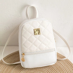 Embroidered Rhombus Stitching Backpack Soft Surface Change Mobile Travel Bag