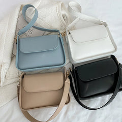 PU Leather Flap Shoulder Bag for Women Solid Handbag