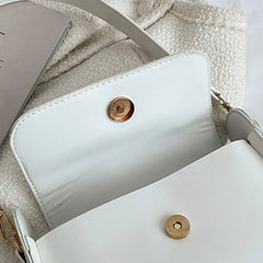 PU Leather Flap Shoulder Bag for Women Solid Handbag