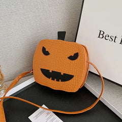 Halloween Square Pumpkin Devil Shoulder Bag Funny Cross-body Bag