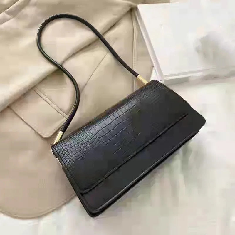 Crocodile Small Square Bag, Shoulder Handbag, Women's Messenger, Shopping Purse