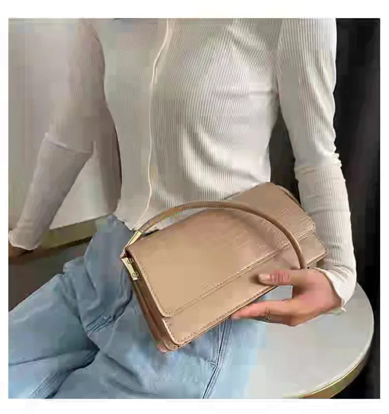 Crocodile Small Square Bag, Shoulder Handbag, Women's Messenger, Shopping Purse