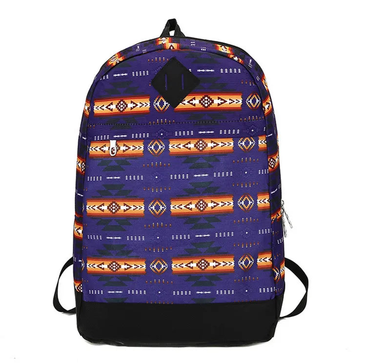 Teenagers Travel School Backpack Nylon High Capacity Zippered Bag