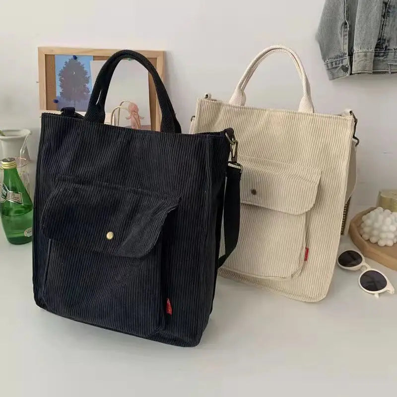 Corduroy Shoulder Bag Solid Buckle Messenger Bag Small Square Pouch