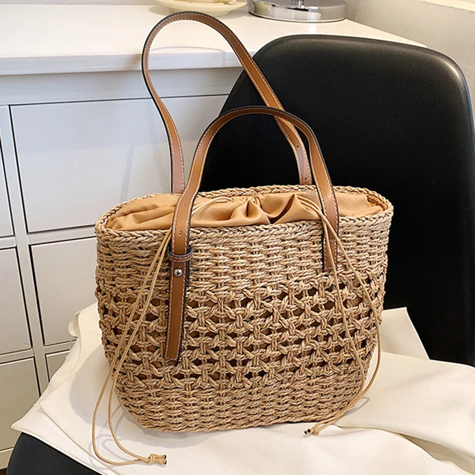 Straw Weave Bag for Women Summer Female Handbags Shoulder Bag