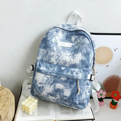 Tie Dye Canvas Backpack Teen Girl School Bag