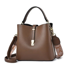 Women Stone Pattern Bucket Bag Casual All-match Shoulder Messenger Bag