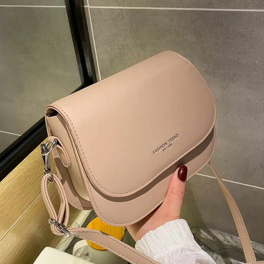 Women Saddle Shoulder Bag PU Leather Cross-body Messenger Handbag