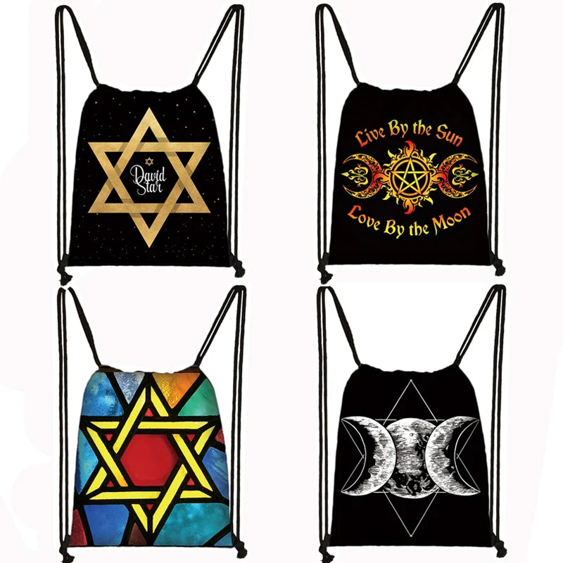 Triple Moon Goddess / Star of David Backpack Wicca Travel Bag