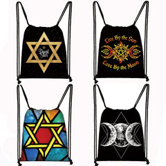 Triple Moon Goddess / Star of David Backpack Wicca Travel Bag