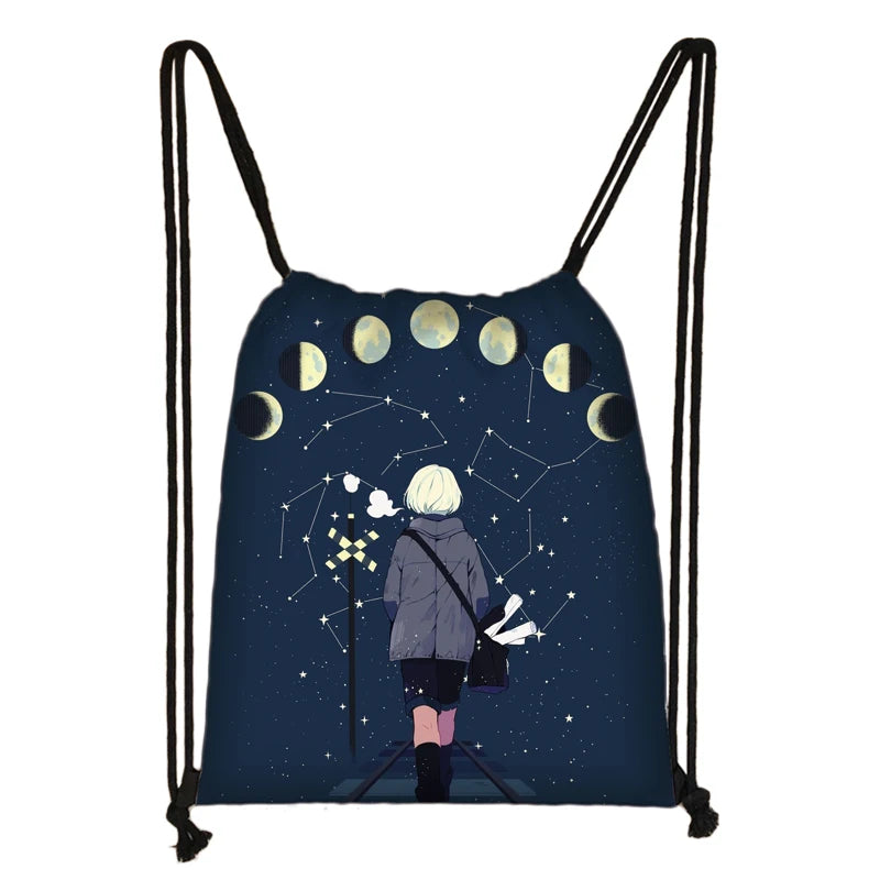 Triple Moon Goddess / Star of David Backpack Wicca Travel Bag