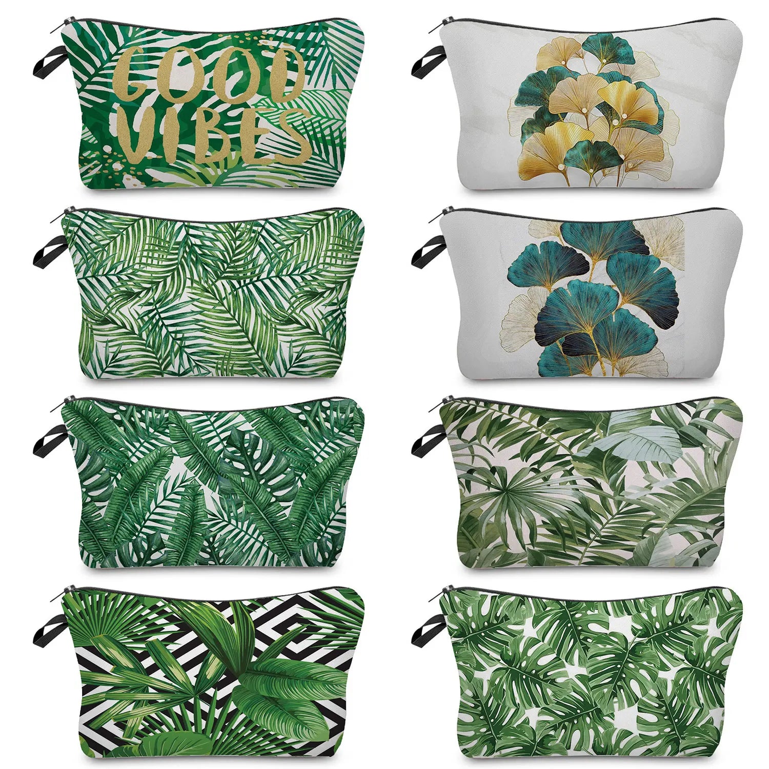 Tropical Leaf Cactus Monstera Cosmetic Bags Organizer Storage Gift Bag