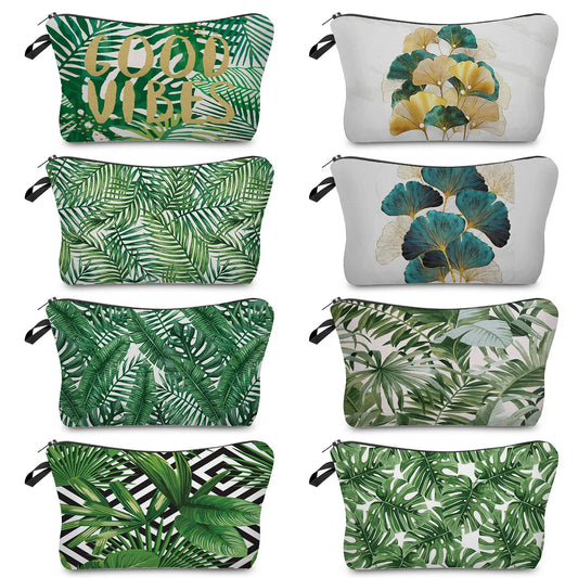 Tropical Leaf Cactus Monstera Cosmetic Bags Organizer Storage Gift Bag