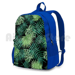 Outdoor Hiking Backpack with Tropical Palm Fronds and Ferns