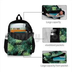 Outdoor Hiking Backpack with Tropical Palm Fronds and Ferns