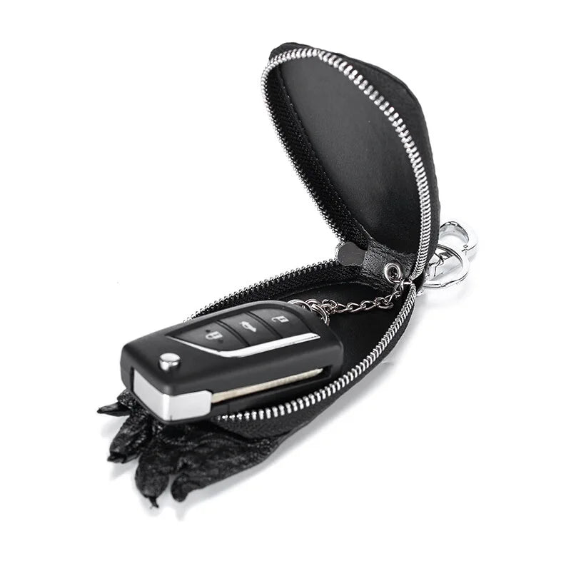 Crocodile Leather Key Bag with Claw Key Chain