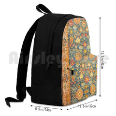 Vintage Oushak Rug Print Outdoor Hiking Backpack