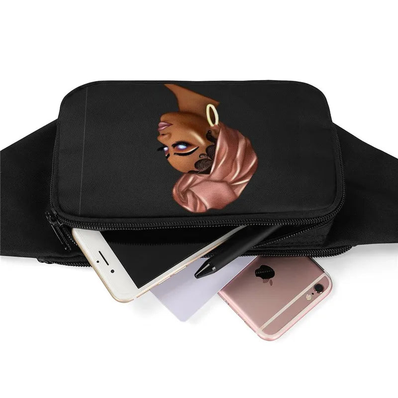 Twoheartsgirl Skull Printed Waist Packs Belt Bag Punk Style Fanny Pack