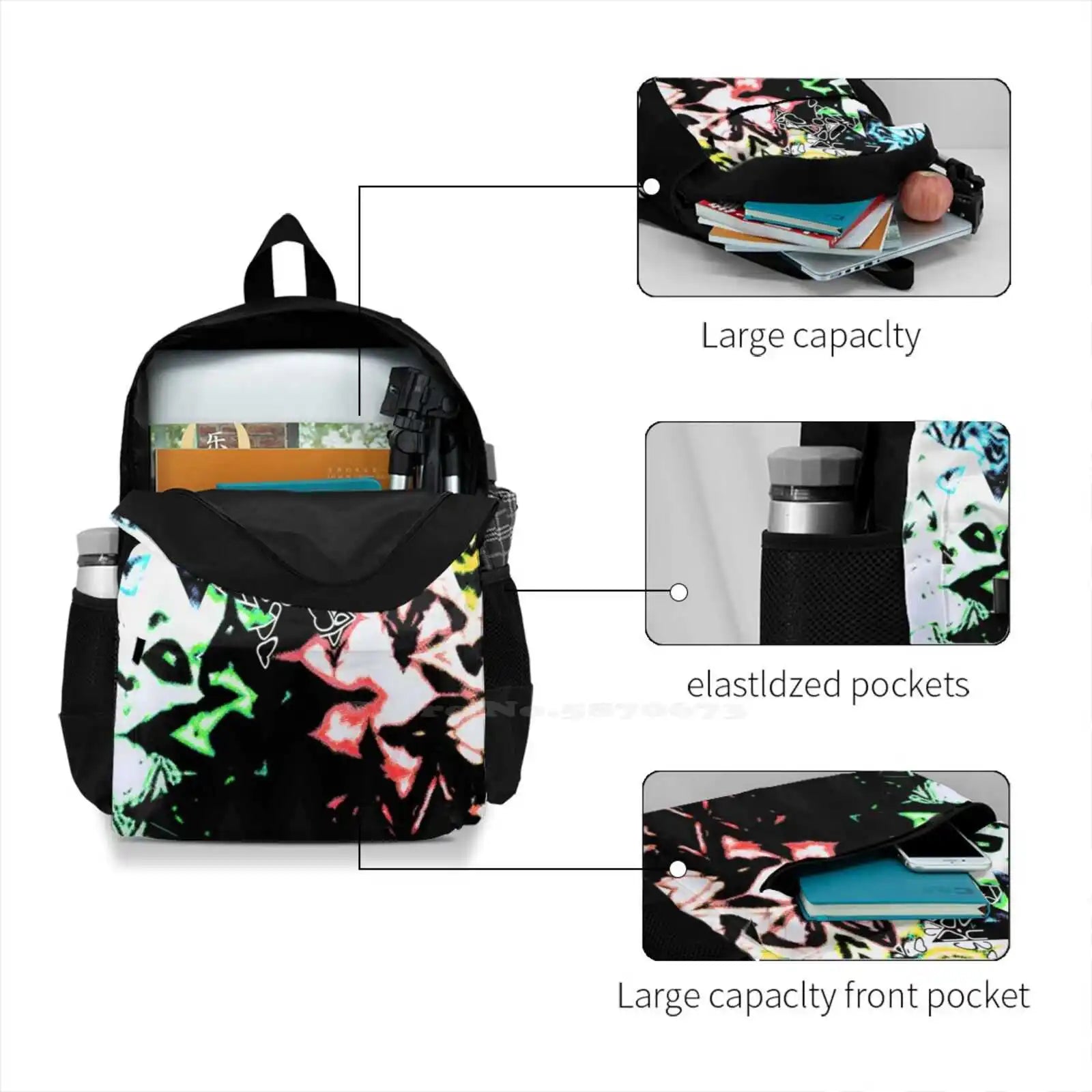 U2 Pop Waves Bag Backpack For Men Women Girls Teenage